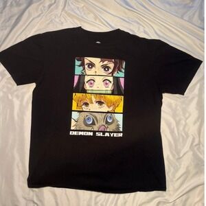 Demon Slayer Kimetsu No Yaiba Graphic T-Shirt Mens XL Black Anime Streetwear Tee